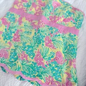 Lilly Pulitzer strapless top flamingo print